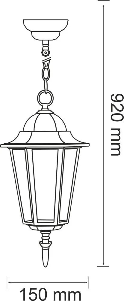 POLUX 202178 LIGURIA-LT Kültéri Függő Lámpa Patina IP43