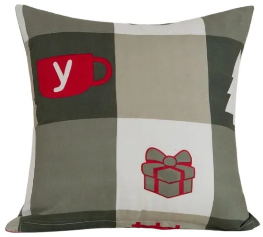 Mikroszálas párnahuzat CHRISTMAS SOCKS 45x45 cm, zöld