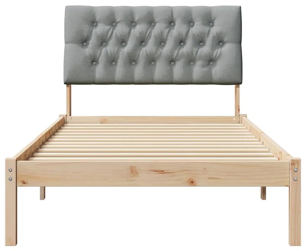 Ágykeret Kárpitozott Fejtámlával fejtámlával Barna 100 x 200 cm