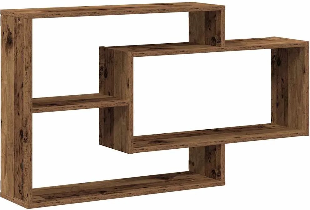 vidaXL antik fa színű szerelt fa fali polc 104x20x58,5 cm