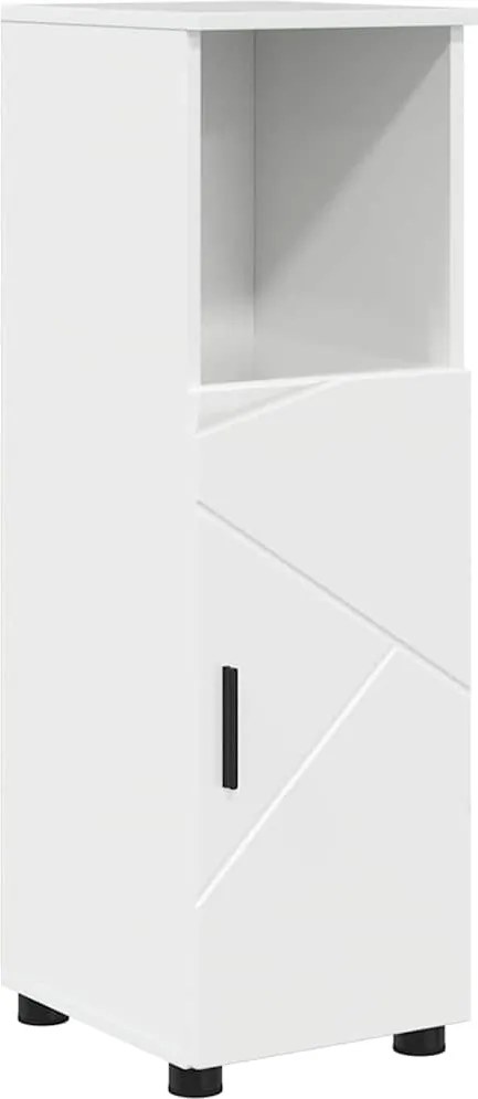 vidaXL Fürdőszoba Székény tárolóval Magas Fényű Fehér 30 x 35 x 95 cm