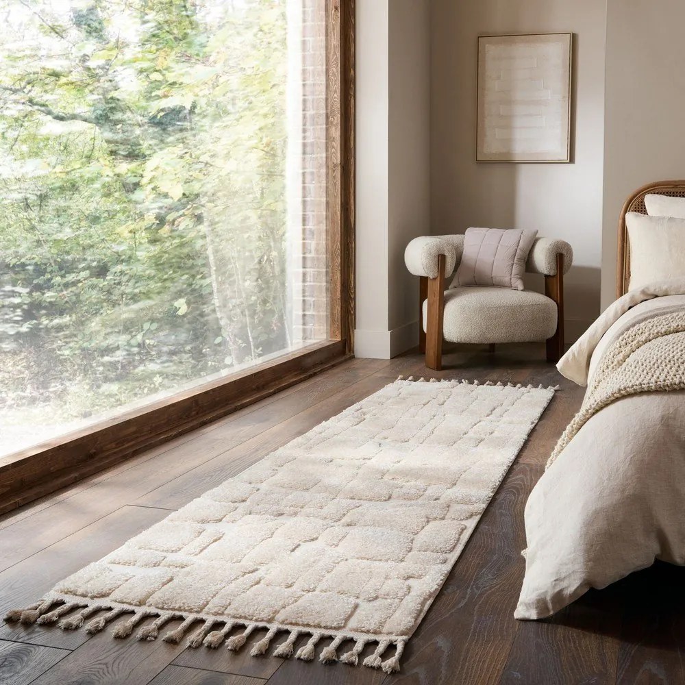 Krémszínű futószőnyeg 80x300 cm Esra Cobbled – Flair Rugs