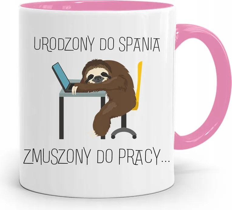 Rózsaszín Vicces Bögre Vicces Született Alváshoz, fényképes nyomtatással