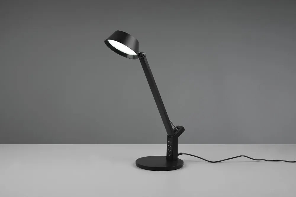 Matt fekete LED dimmelhető asztali lámpa (magasság 40 cm) Ava – Trio