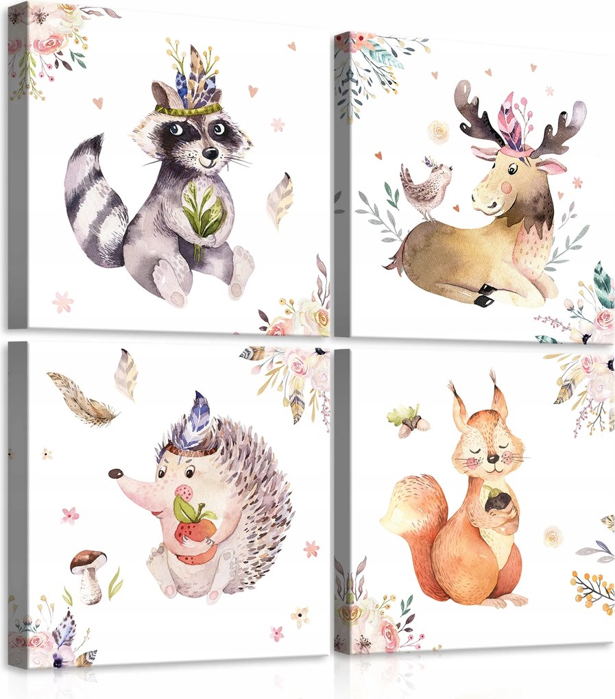 Gyerek képek Állatok modern sorozat 4db-os