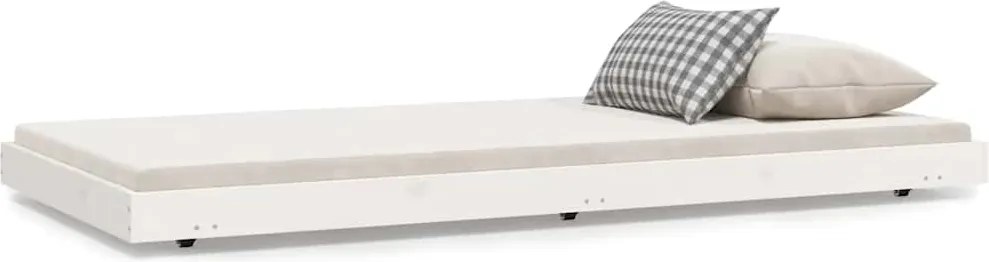 vidaXL fehér tömör fenyőfa ágykeret matrac nélkül 90 x 190 cm