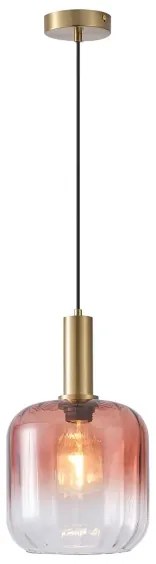 Csillár zsinóron 1xE27/15W/230V piros/füstös átm. 20 cm