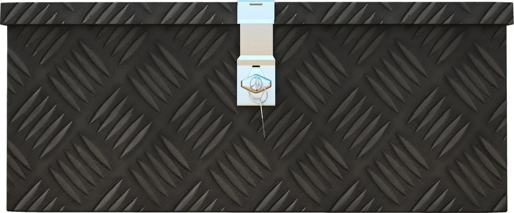 HOMCOM Tárolódoboz - Alumínium Szerszámosládá - Alumínium Szerszámkészlet Kulcsos Zárral 50L x 15,5W x 20,5H cm - Fekete | Aosom