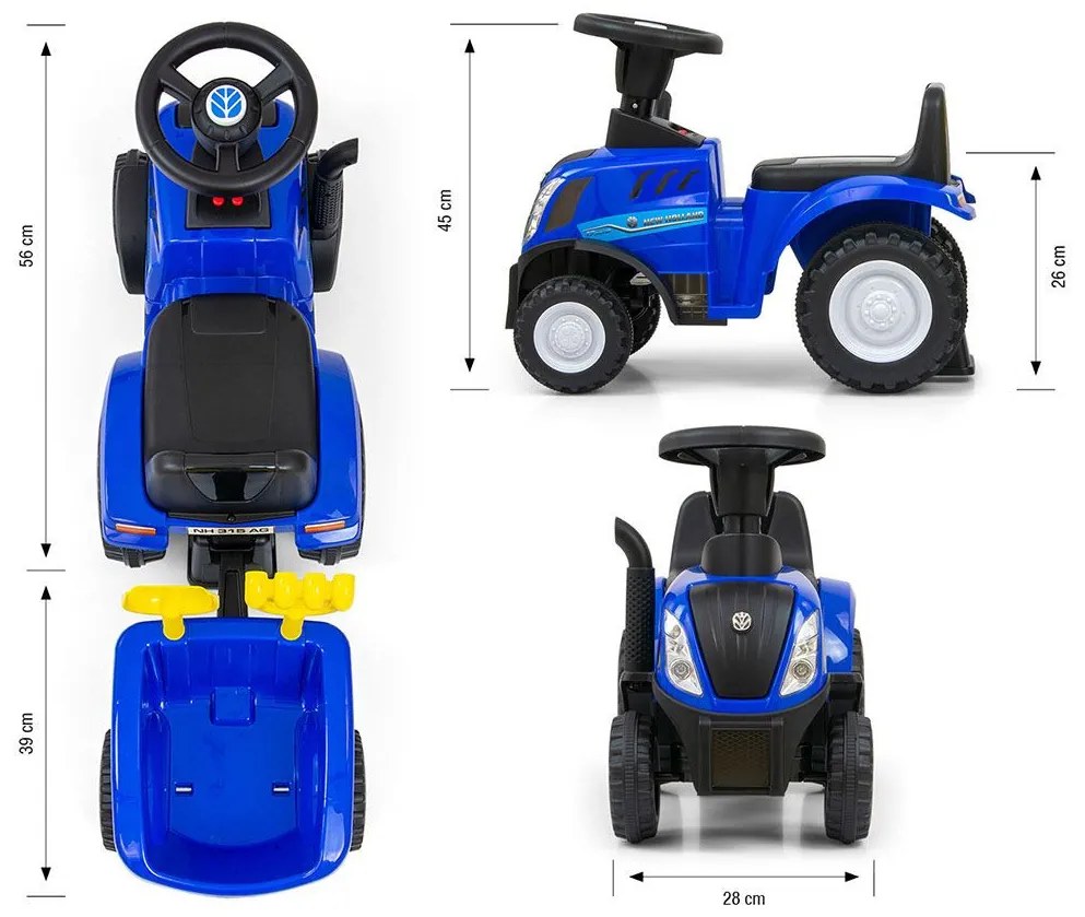 Bébitaxi NEW HOLLAND T7 TRAKTOR Milly Mally kék