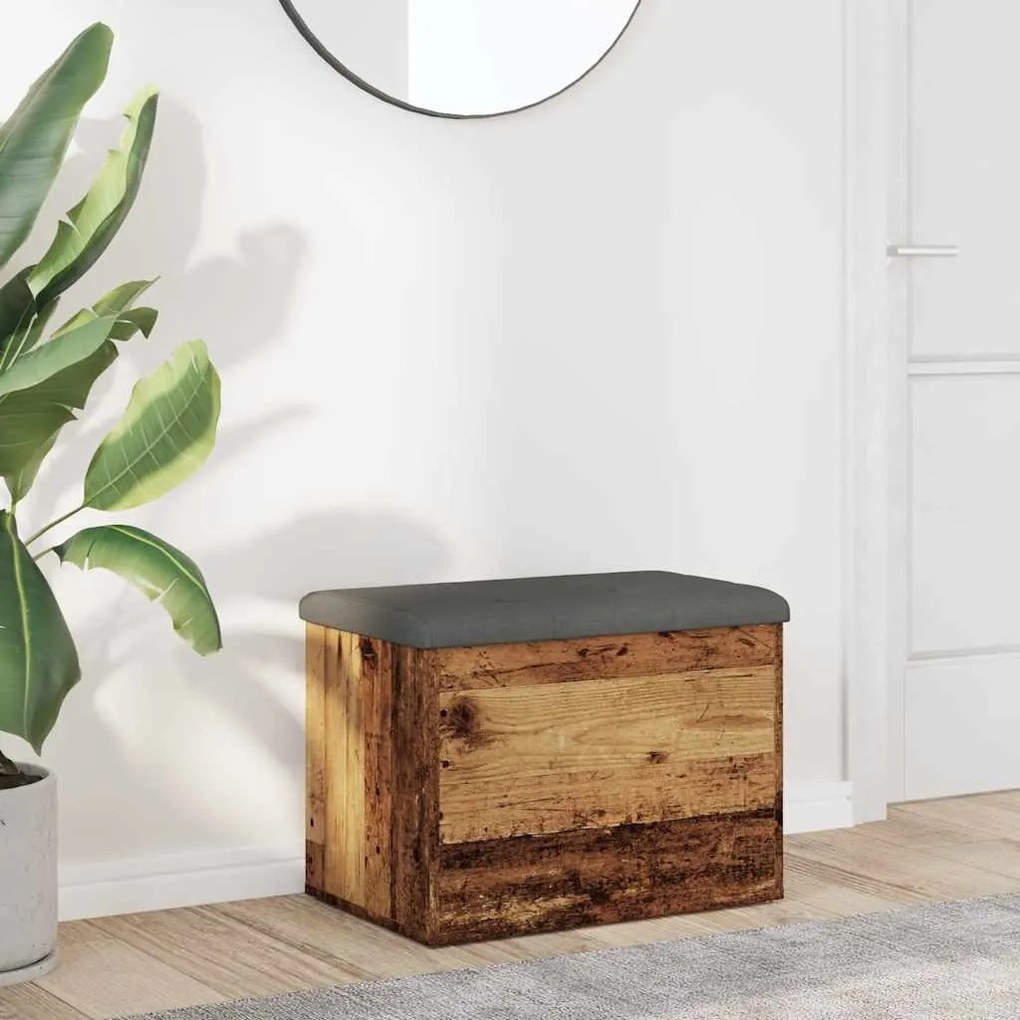 antik fa szerelt fa tárolópad 62x42x45 cm