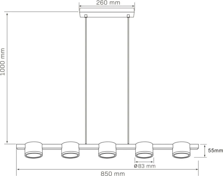 POLUX 328076 MIRELLA Modern Led Függesztett Lámpa Fekete, Arany GX53 IP20