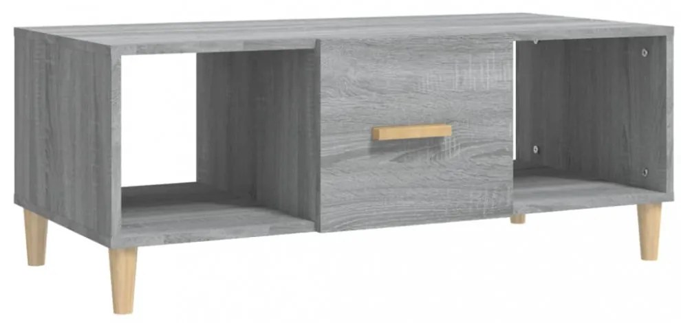 szürke sonoma színű szerelt fa dohányzóasztal 102 x 50 x 40 cm