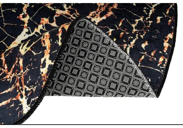 2x Fürdőszobai szőnyeg GOLDES 60x100 cm fekete/arany színben