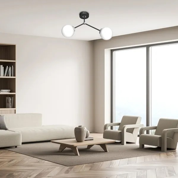 Csillár JOY 2xE14/40W/230V fekete/fényezett króm