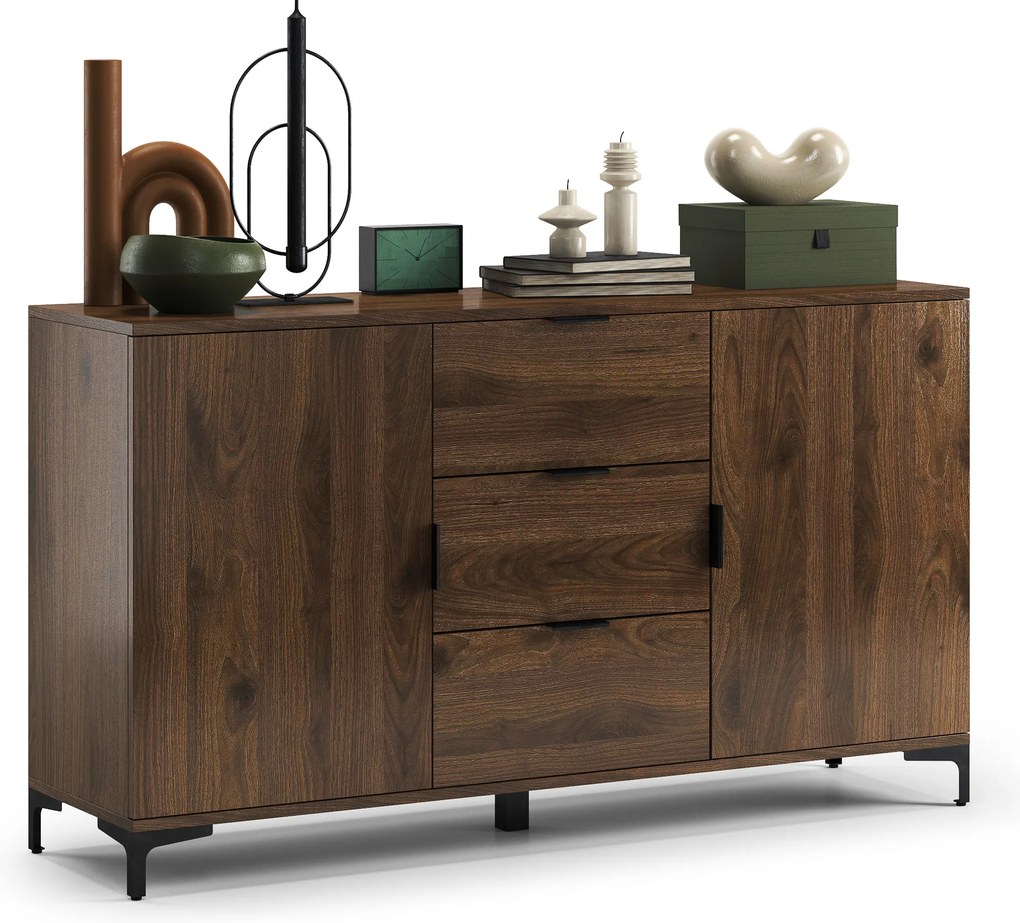 Mazzoni LANA K-150S komód Elegáns Dió - 2 AJTÓS FIÓKOS KOMÓD