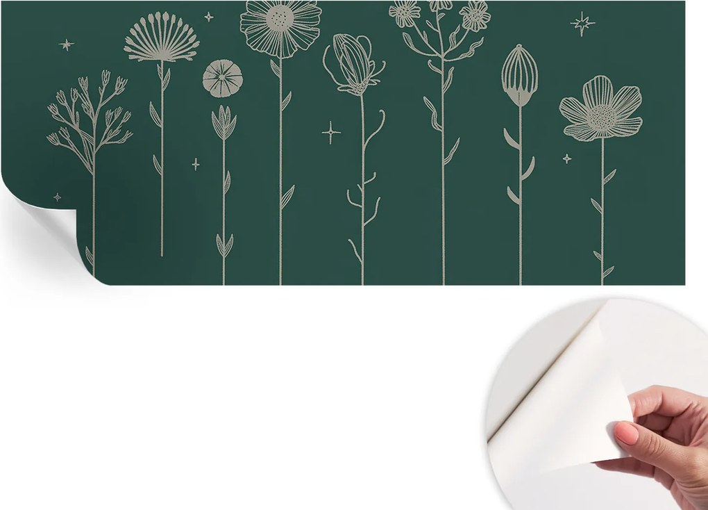 Öntapadós tapéta Fali furnér 3D hatás Finom virágok 250x104 cm