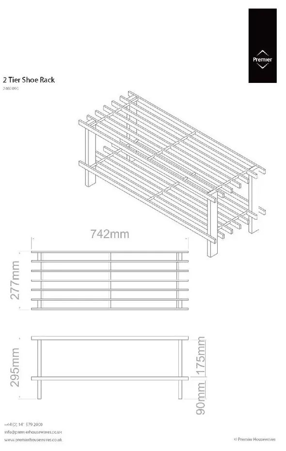 Natúr színű jegenyefenyő cipőtartó – Premier Housewares