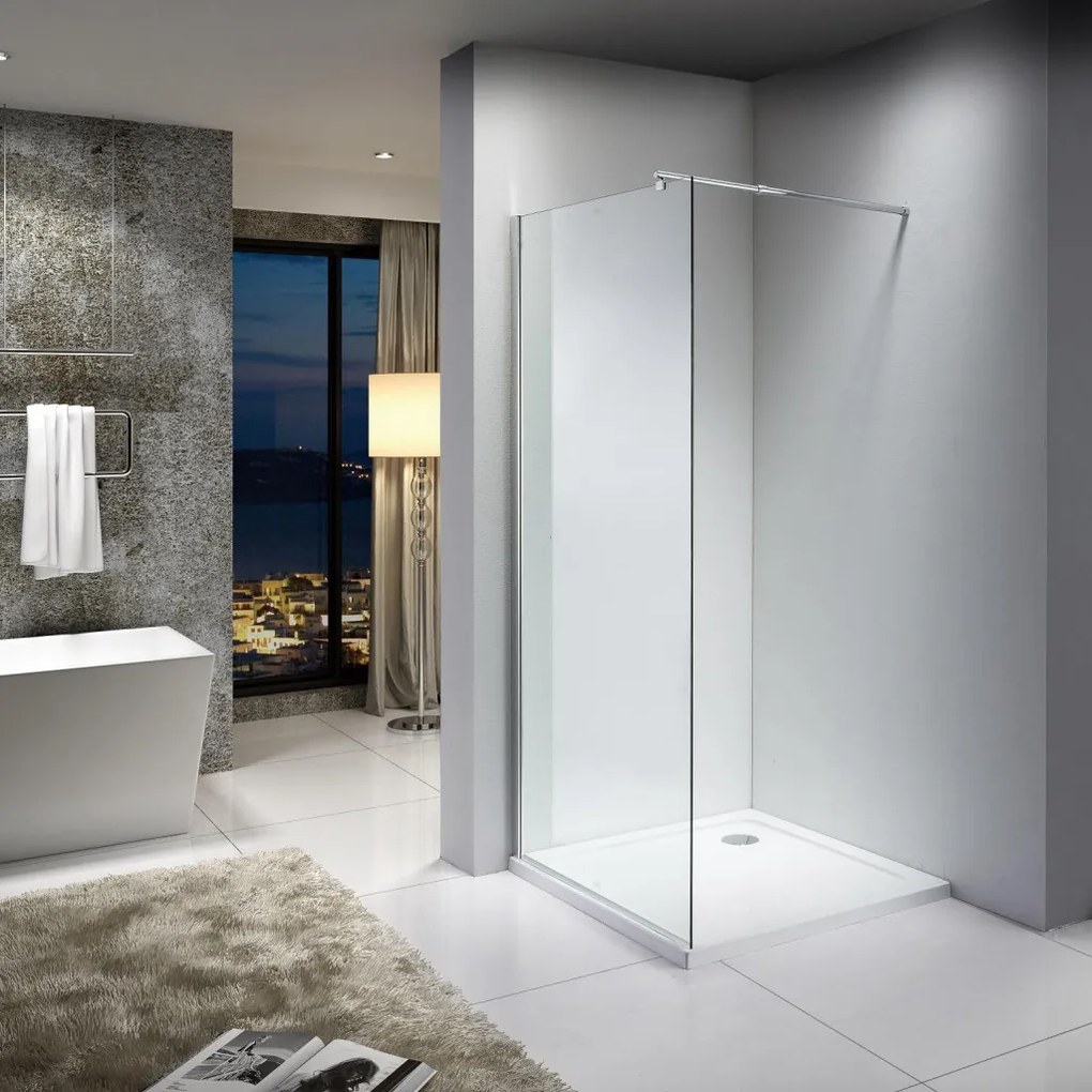 Viva AQUA Max WALK IN zuhanyfal - 8 mm vízlepergető víztiszta üveg - 110 x 200 cm