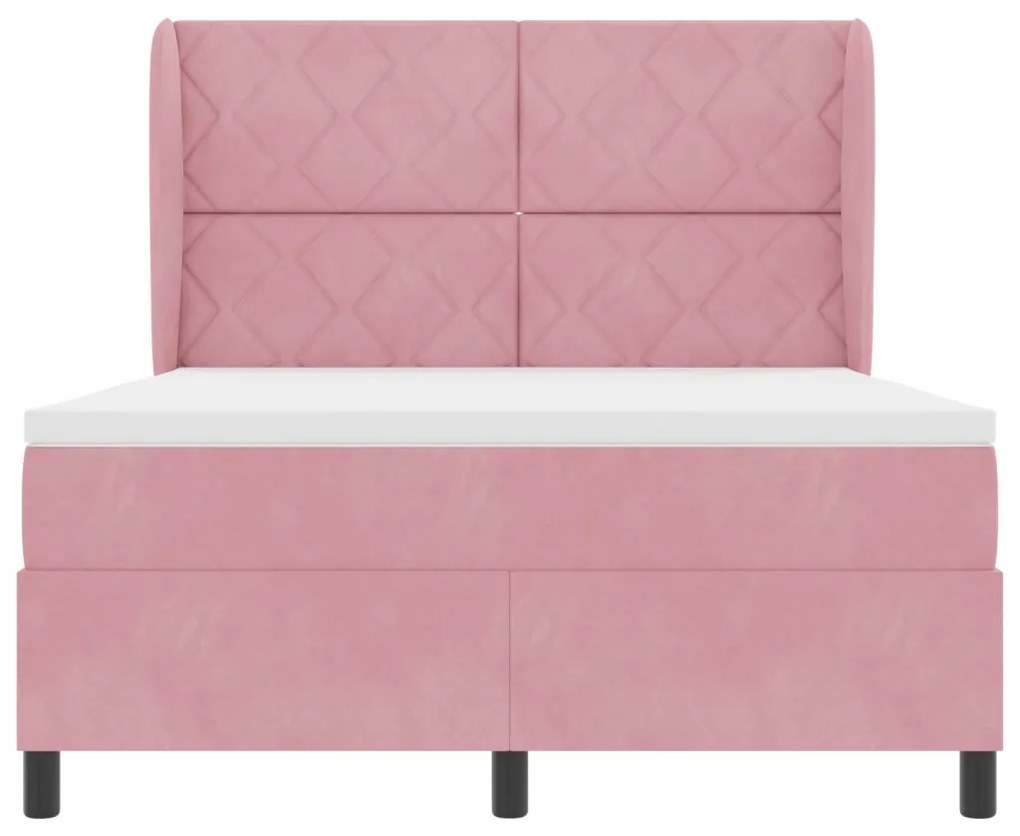 Rózsaszín Párnázott Boxspring Ágy Matrac 140x200 cm