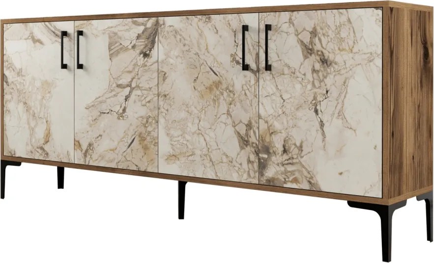 Kiev - Walnut, White Marble