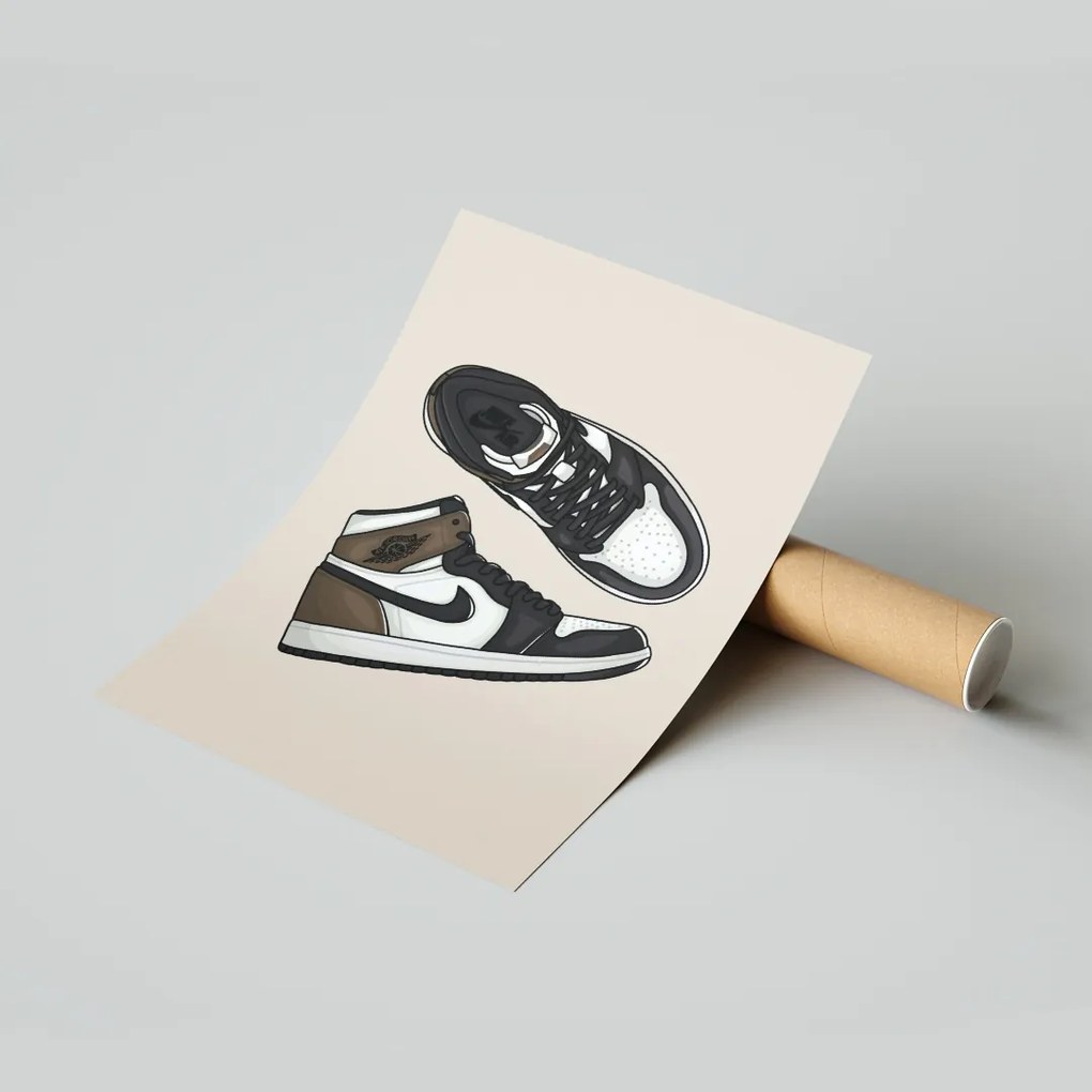 Nike Jordan 1 High Mocha Streetwear poszter 50x70 Ajándék ötlet
