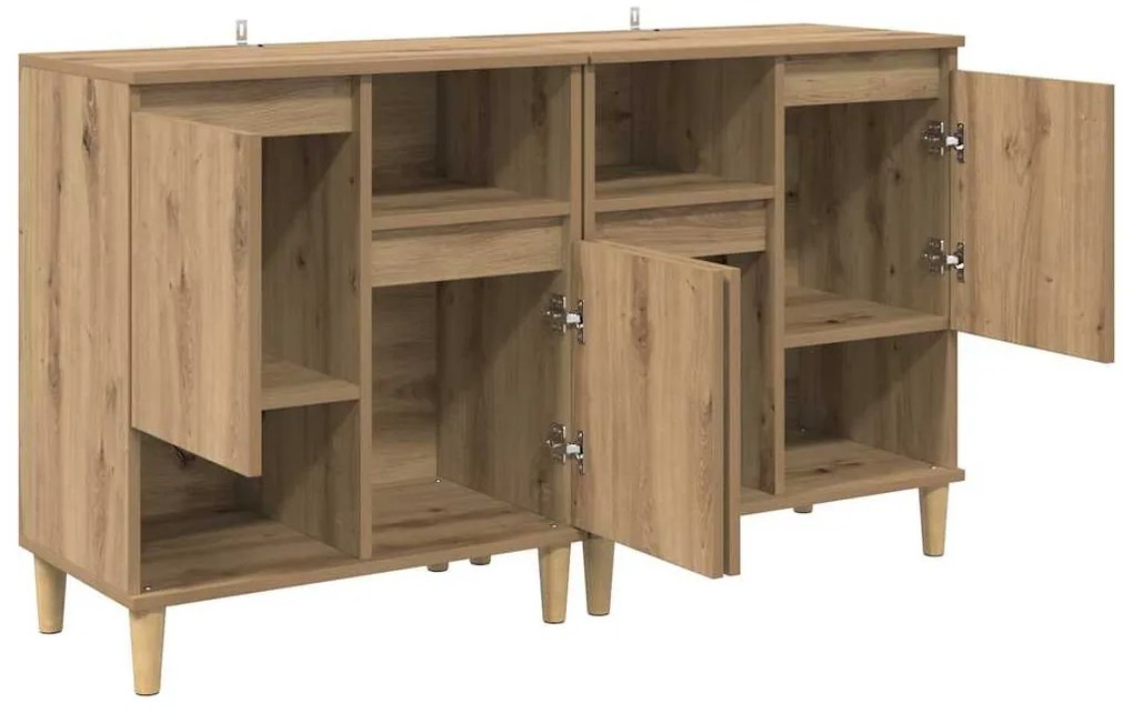 Oldalszekrények 2 pcs Artisan tölgy 60 x 35 x 70 cm Faanyag