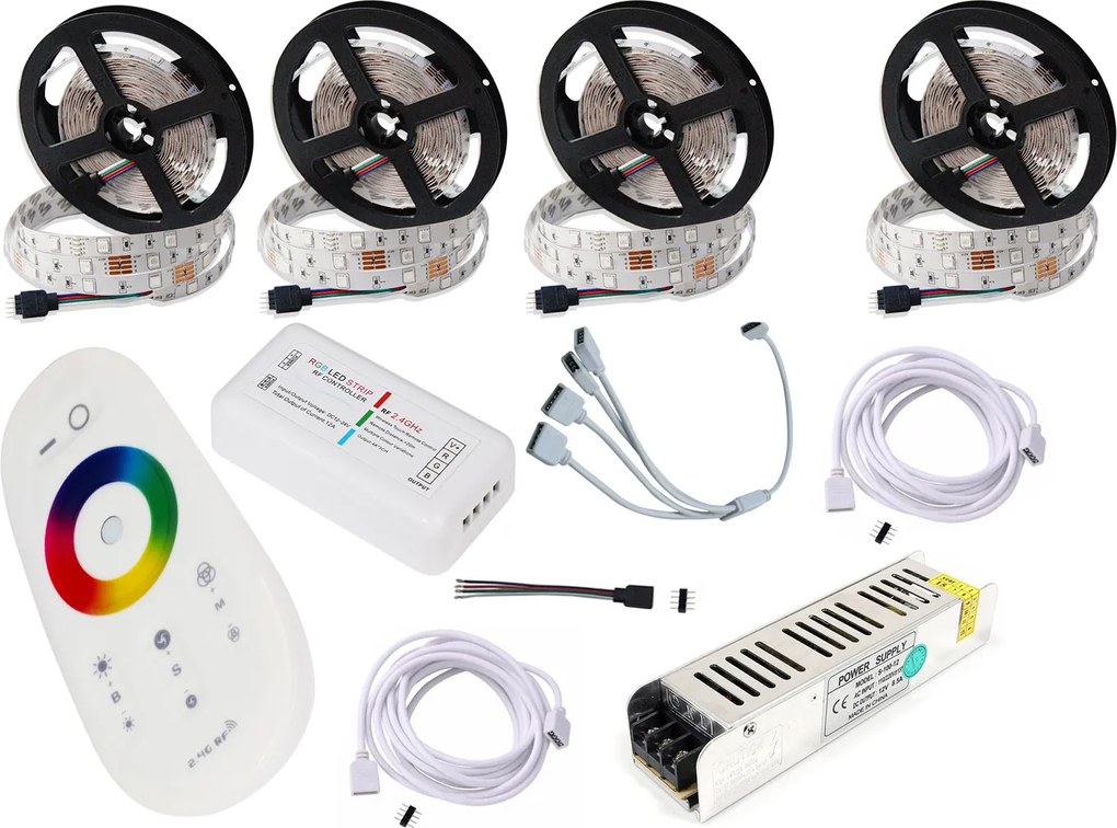 Led Szalag Szett 150RGB 20mb 5050 Rf Érintőképernyős Távirányító