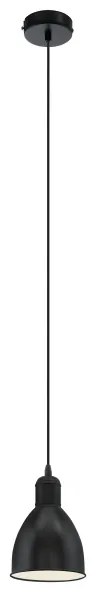 Eglo 55243 - PRIDDY kábeles függőlámpa 1xE27/60W/230V fekete