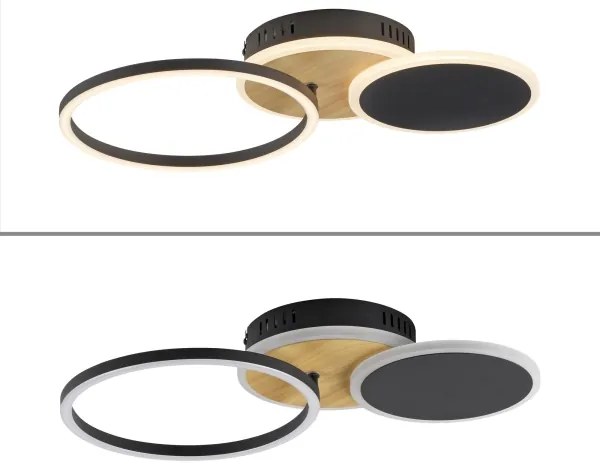 Leuchten Direkt 14116-78 -LED Mennyezeti lámpa SEVENT LED/25,5W/230V fekete/barna