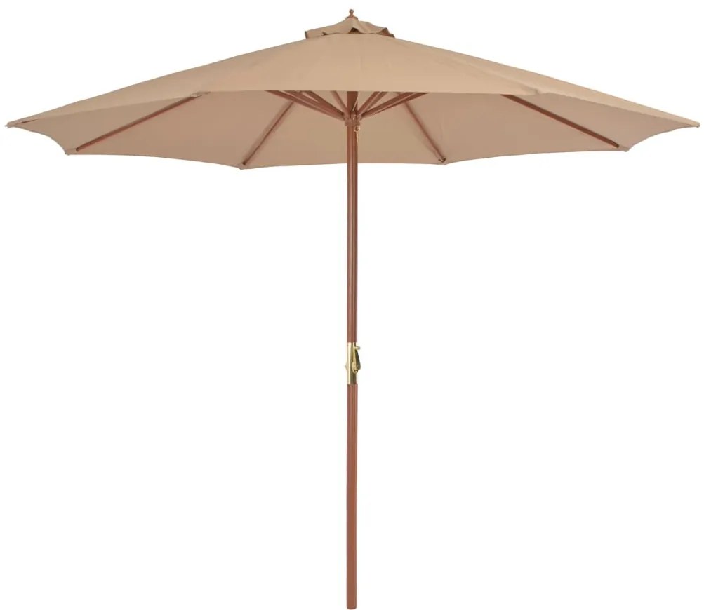 Tópszínű kültéri napernyő farúddal 300 cm