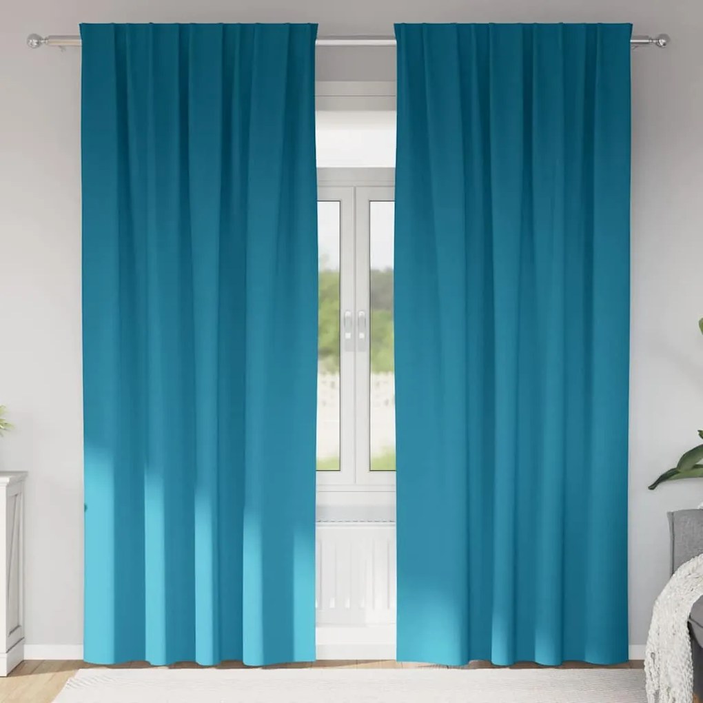 Függönyök függönyökkel 2 pcs Türkiz 260x140cm Poliészter