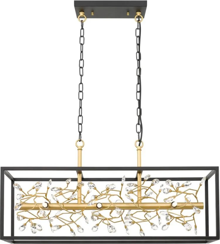 ZUMA LINE P0578-06C-P7TF SPRING Kristály Függesztett Lámpa Fekete, Arany G9 IP20
