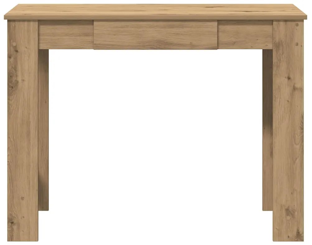 kézműves tölgy színű szerelt fa íróasztal 100x45x75 cm