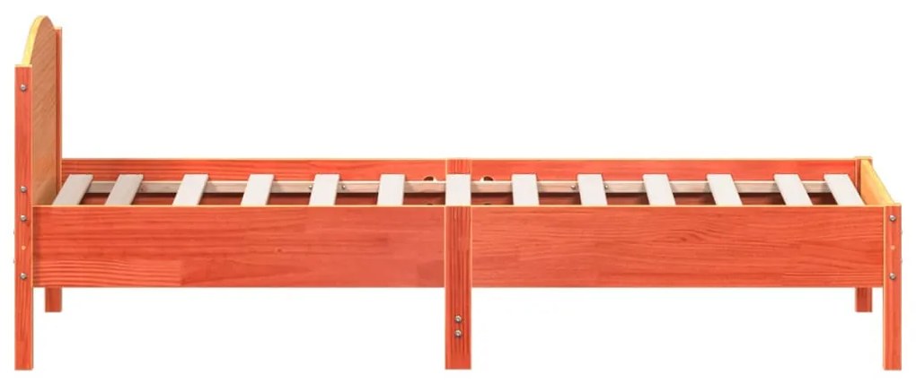 viaszbarna tömör fenyőfa ágy matrac nélkül 90 x 190 cm