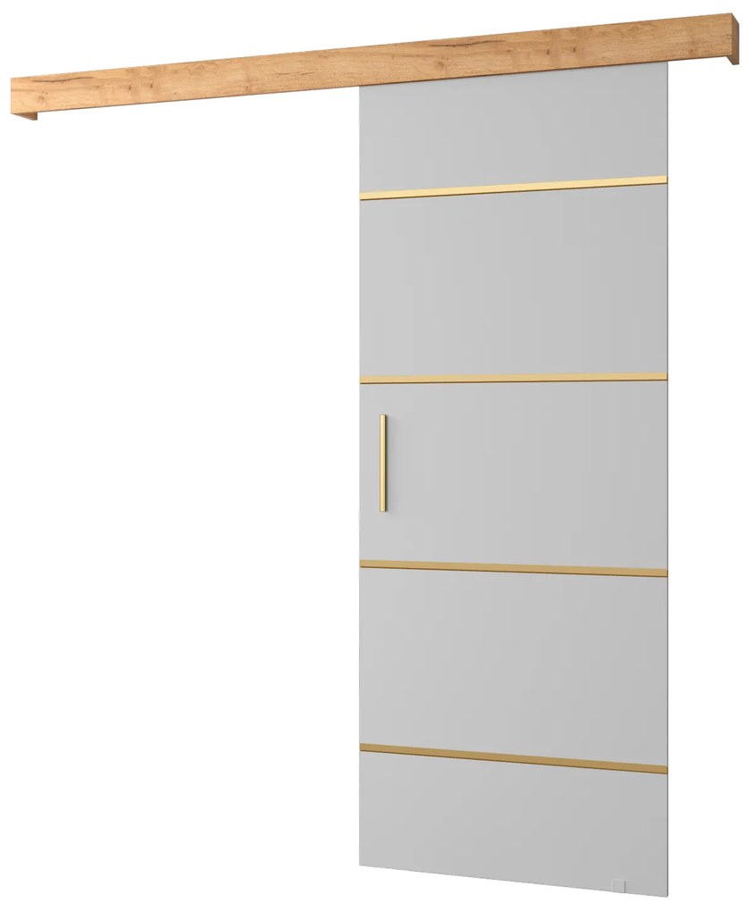 Tolóajtó 90 cm Sharlene IV (matt fehér + artisan tölgy + arany). 1043750