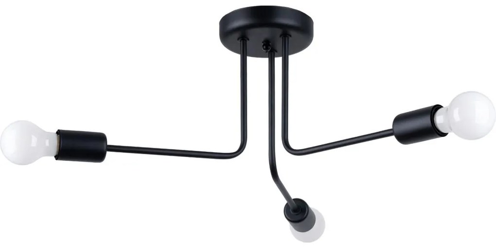 Sollux SL.1450 - Csillár rúdon NORAH 3xE27/15W/230V fekete