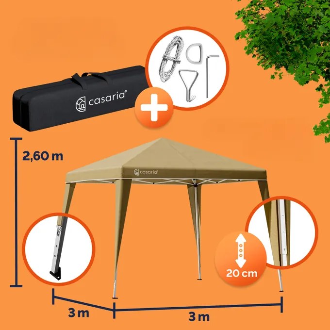 Deuba Kerti pavilon Capri 3x3 m - bézs
