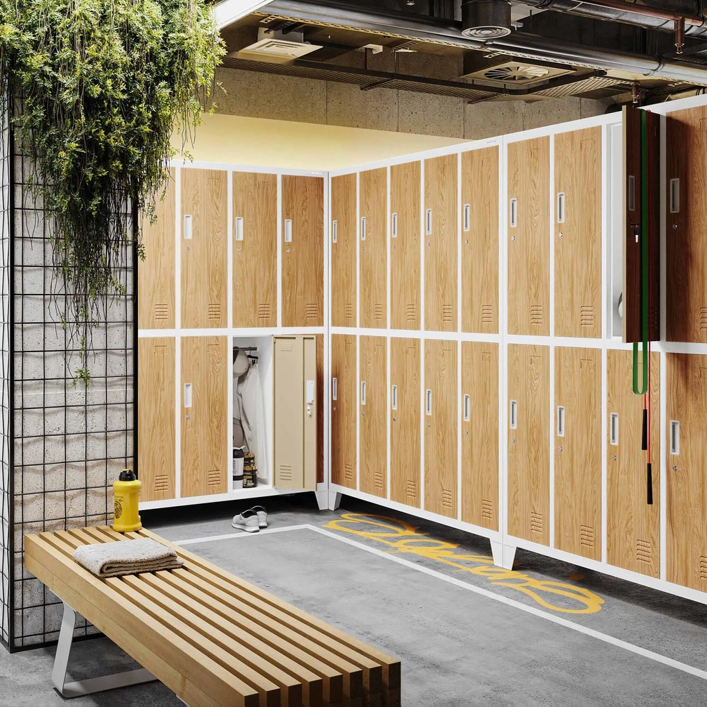 BHP öltözőszekrény fehér/arany tölgy: Eco Design 10 ajtós BARTEK