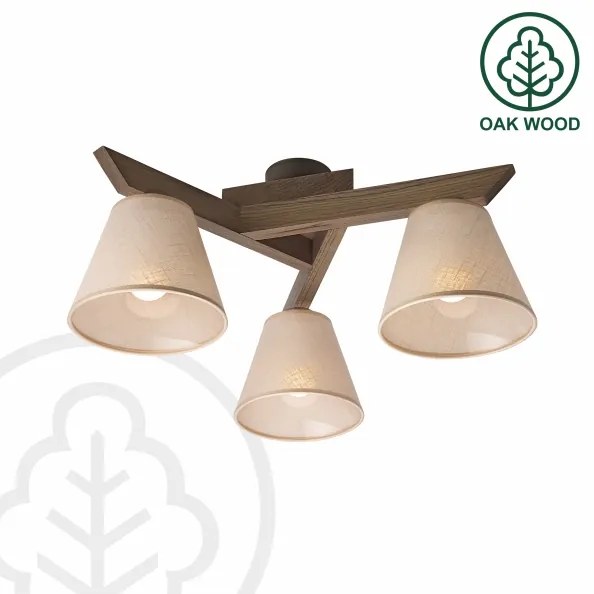 Brilagi - LED felületre szerelt csillár ANTHONY 3xE14/40W/230V tölgy/dió/bézs.