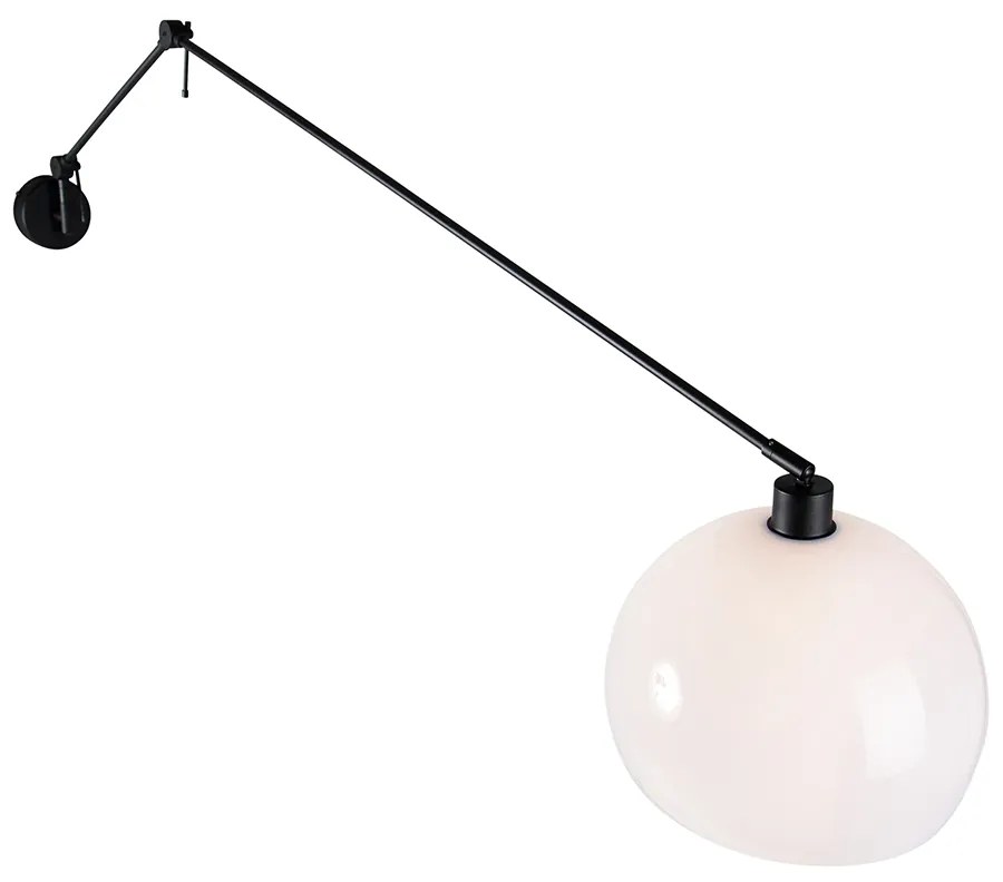 Fali lámpa fekete árnyékolóval fehér 30 cm állítható - Blitz