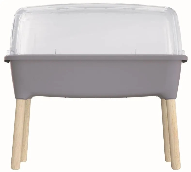 Prosperplast RESPANA PLANTER WOOD HIGH SET palántázó 78 cm szürke kő