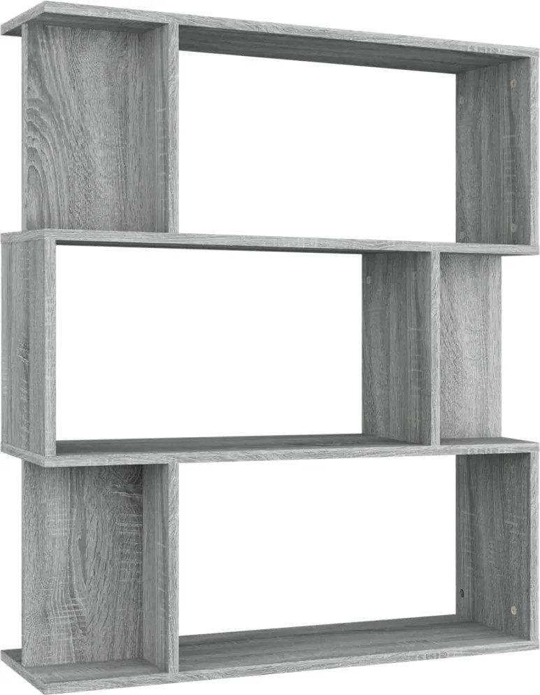 vidaXL szürke sonoma színű fa könyvszekrény/térelválasztó 80x24x96 cm