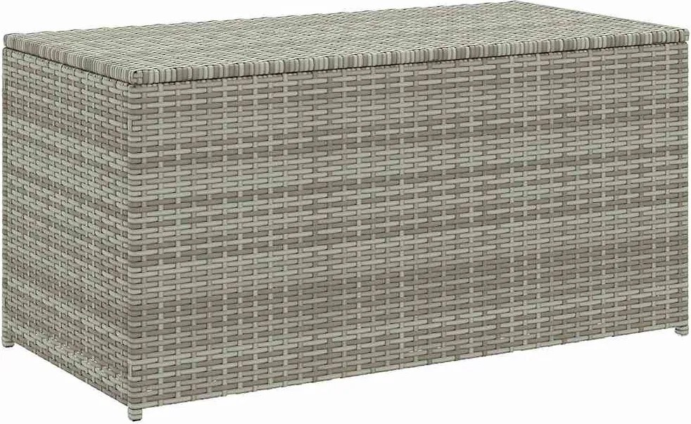 Szürke Polyrattan Kerti Tárolóláda 100 X 50 X 50 Cm
