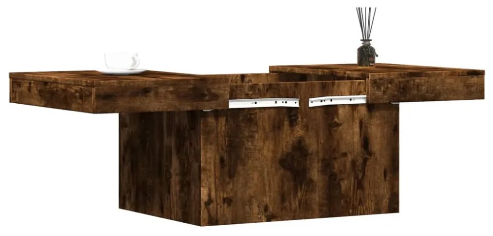 füstös tölgy színű szerelt fa dohányzóasztal 100x55x40 cm