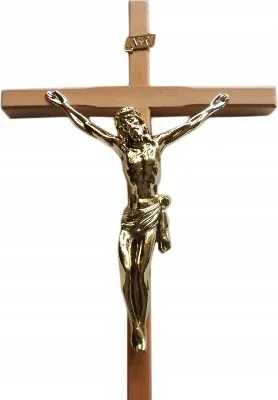 Fa akasztós kereszt világos h45cm