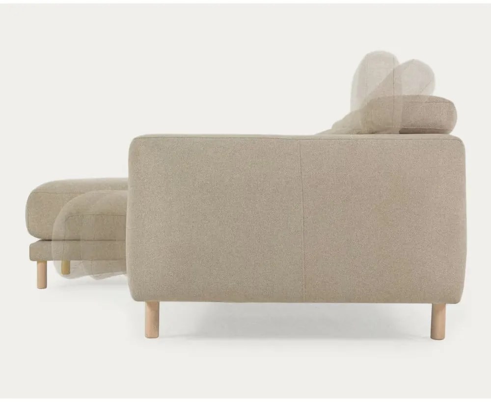 Bézs sarokkanapé (bal oldali) Singa - Kave Home