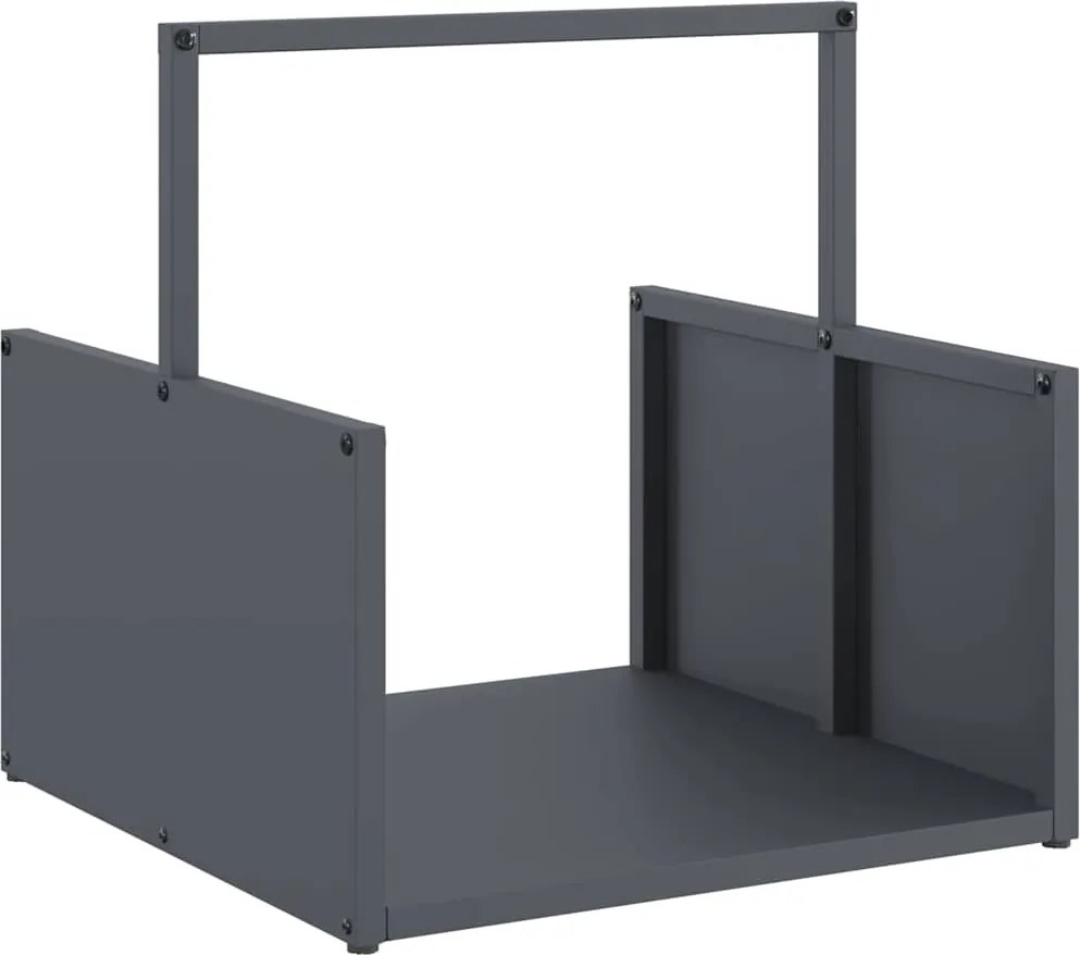 vidaXL antracitszürke hidegen hengerelt acél tűzifatároló 40x40x40 cm