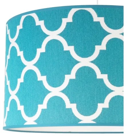 Duolla - Csillár zsinóron MAROKO 1xE27/40W/230V átm. 45 cm türkiz/fehér