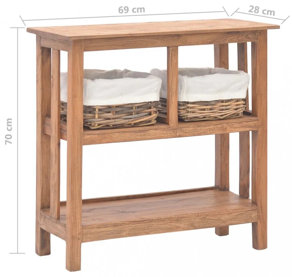 vidaXL tömör mahagóni fa tálalóasztal 69 x 28 x 70 cm