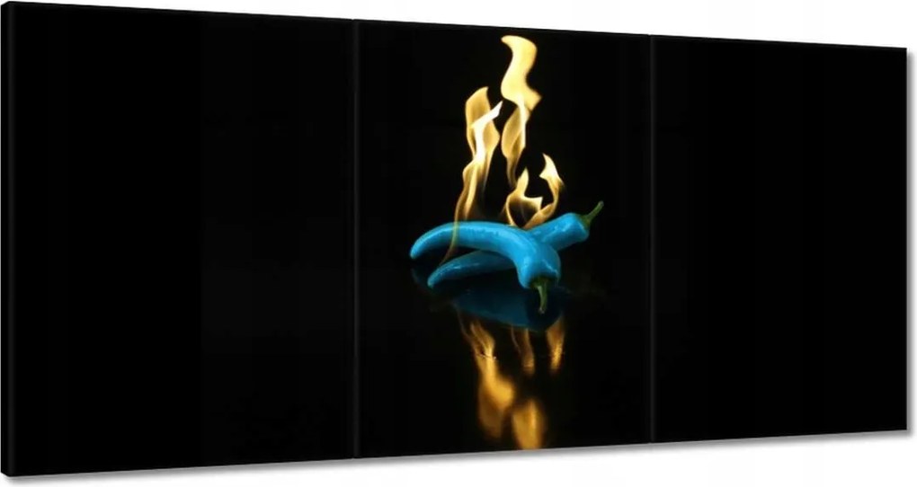 Vászonkép 120x60 Kék paprika a tűzben